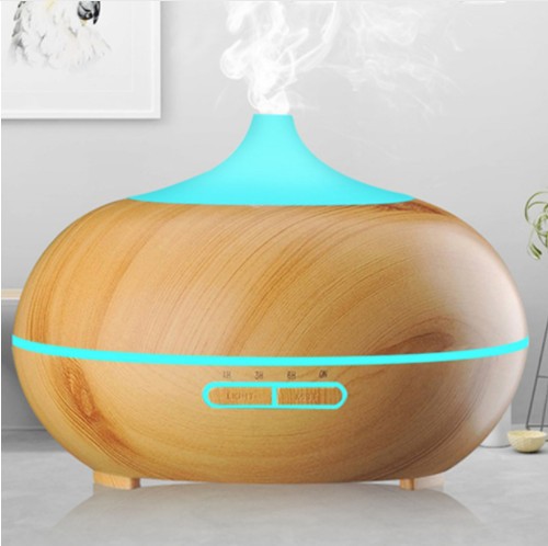Wood Grain Aroma Diffuser Ultrasonic Bluetooth Remote Control Household Small Essential Oil Nebulizing Diffuser Office Aerosol Dispenser Water Oxygen Machine