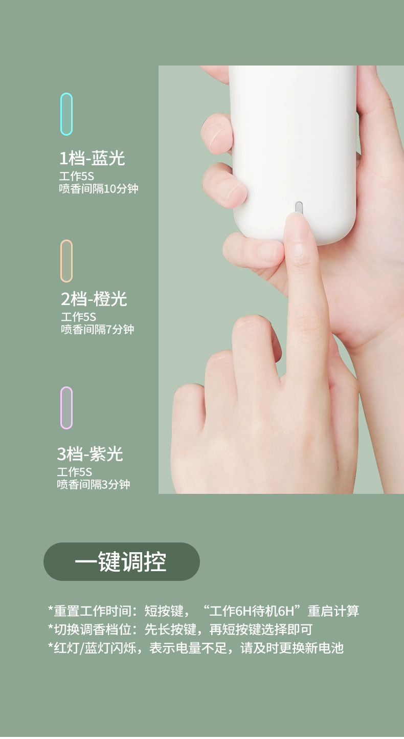 Xiaobai Aroma Diffuser Automatic Aerosol Dispenser Home Bedroom Hotel Ultrasonic Aroma Diffuser Cachin Toilet Deodorant Fragrance Machine