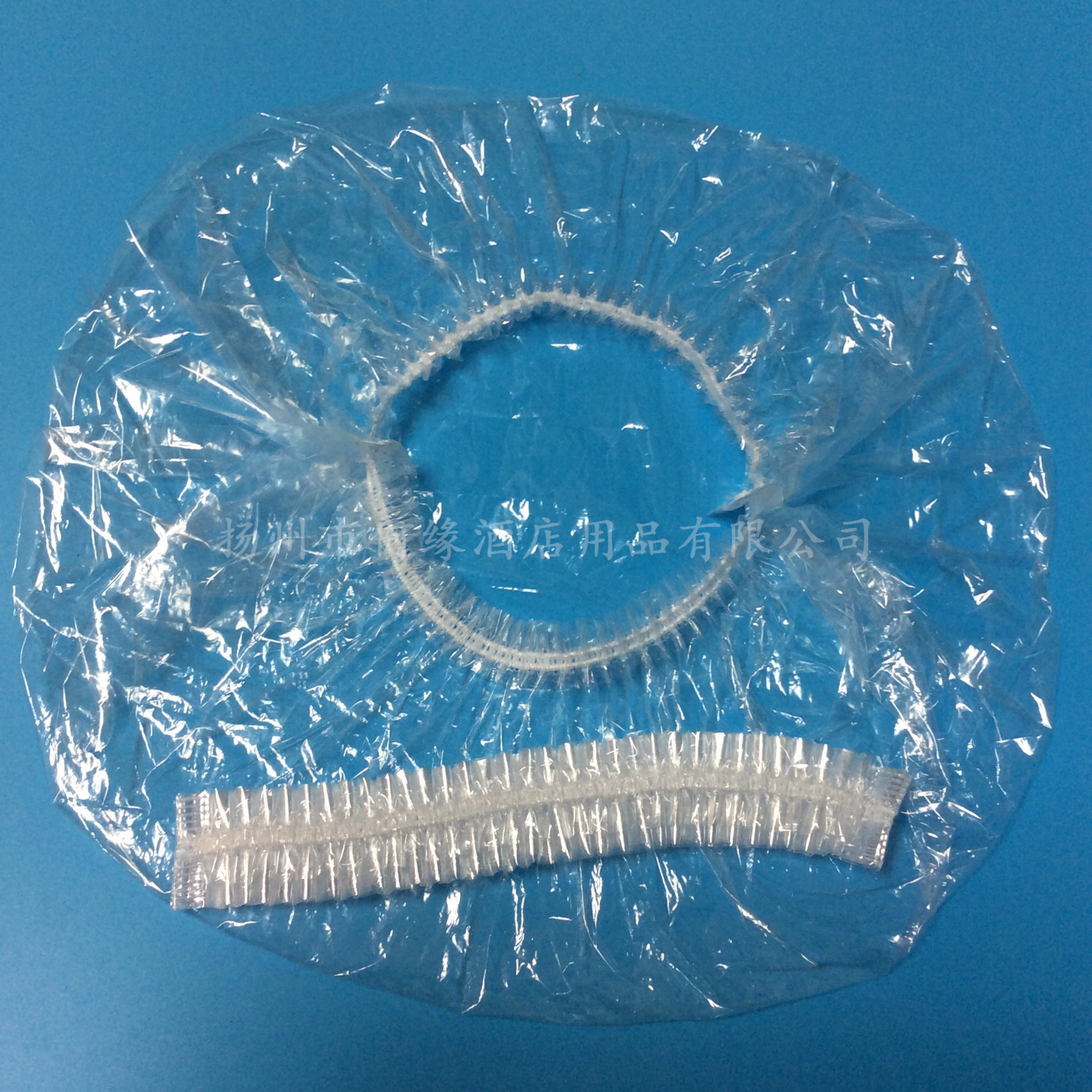 Factory Wholesale Disposable Shower Cap PE Plastic Wrap Cover Dirt-Proof Cover Plastic Strip Shower Cap 100 Bags
