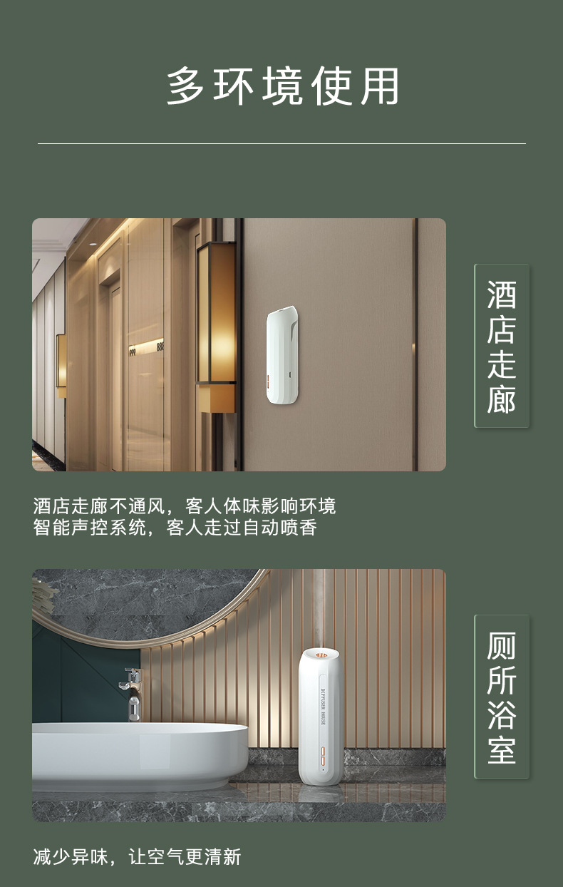 Intelligent Aroma Diffuser Voice-Controlled Induction Automatic Aerosol Dispenser Household Hotel Fragrance Machine Bathroom Odor Removal Ultrasonic Aroma Diffuser Intelligent Aroma Diffuser Voice-Controlled Induction Automatic Aerosol Dispenser Household Hotel Fragrance Machine Bathroom Odor Removal Ultrasonic Aroma Diffuser