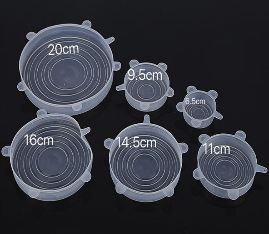 80G-145G Lid for Airtight Container 6-Piece Set Plastic Wrap Multi-Functional Fruit and Vegetable Plastic Wrap Plastic Bowl Cover