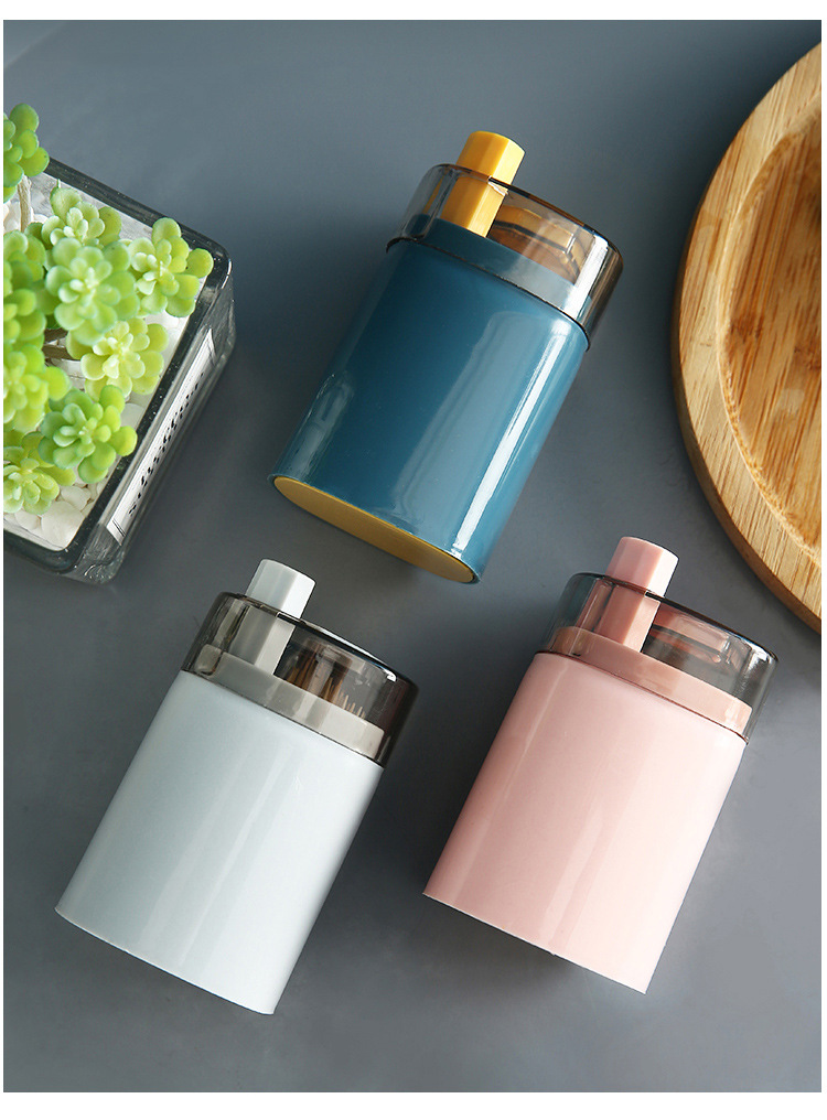 Automatic Toothpick Box Plastic Toothpick Container Creative Convenient Toothpick Remover Toothpick Holder Household Press Type Toothpick Tin