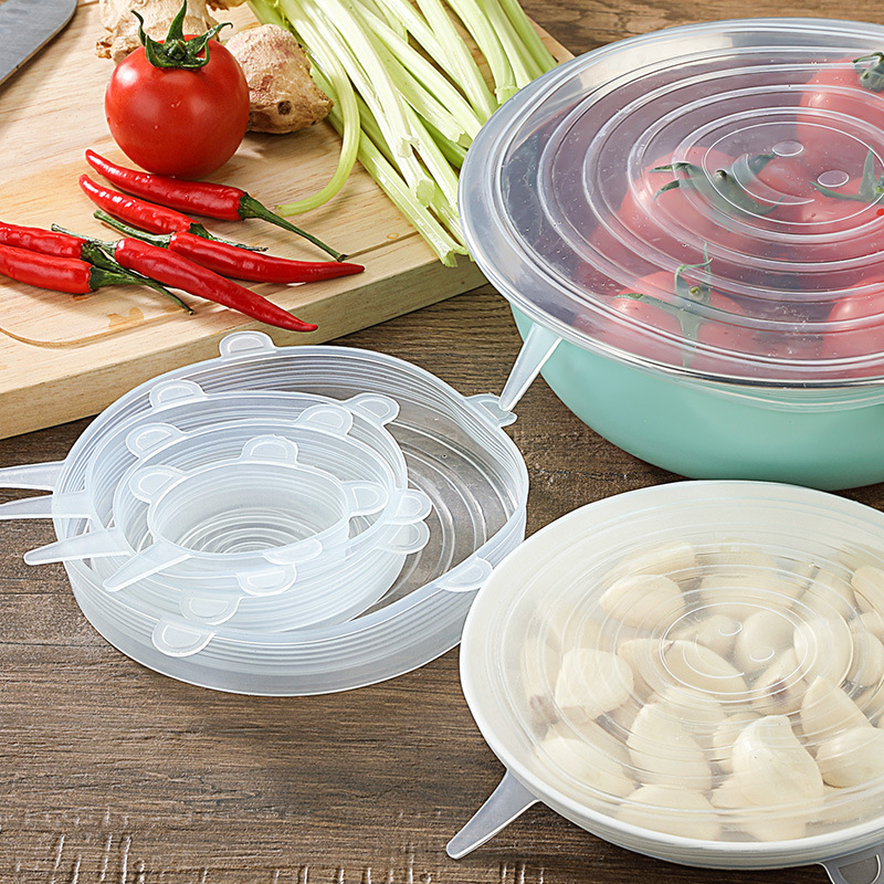 Silicone Six-Piece Set Fresh Cover Stretch Fruit Food Universal Bowl Cover Refrigerator Microwave Oven Sealed Plastic Wrap