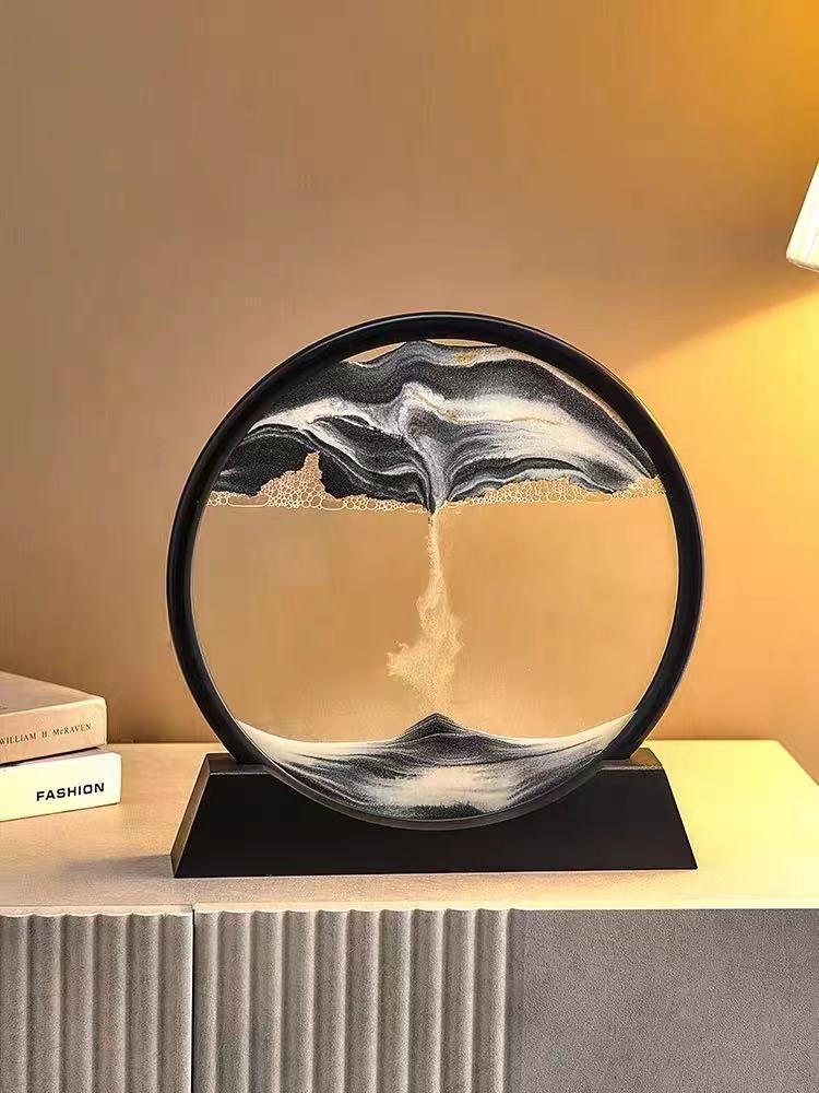 Creative Liquid Decompression Art Quicksand Painting Hourglass Ornaments Office Desk Surface Panel Living Room Decorations Female Birthday Present
