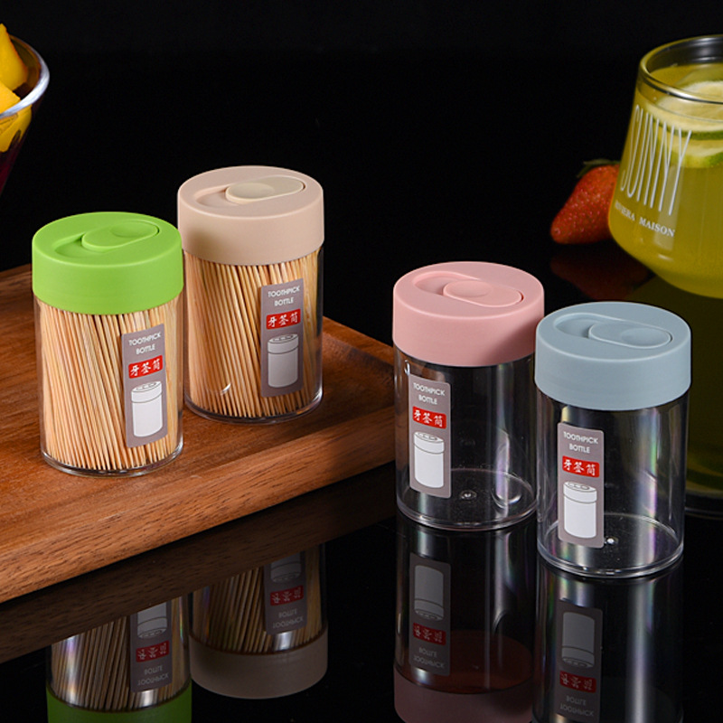 Creative Toothpick Holder Portable Plastic Toothpick Tin Household Minimalist Toothpick Bottle Living Room Toothpick Box Toothpick Holder Customization