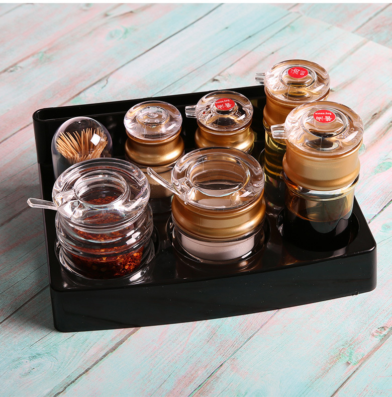 Acrylic Pepper Bottle Toothpick Bottle Restaurant Gourmet Powder Chicken Essence Spice Jar Spicy Toothpick Tin Factory Direct Sales
