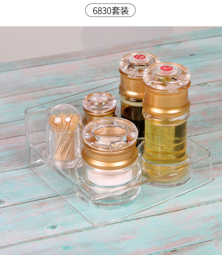 Acrylic Pepper Bottle Toothpick Bottle Restaurant Gourmet Powder Chicken Essence Spice Jar Spicy Toothpick Tin Factory Direct Sales