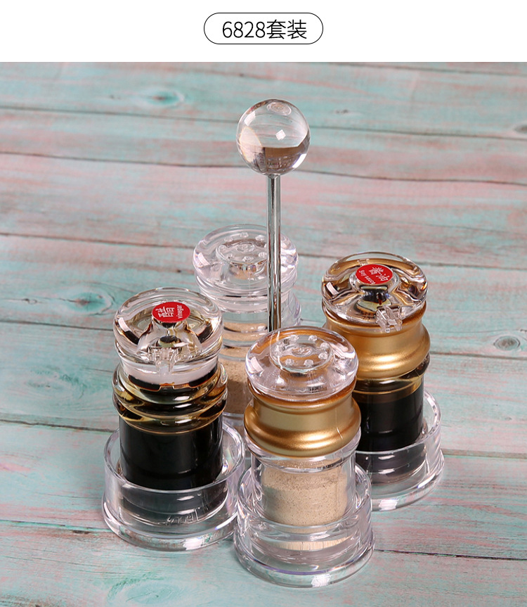 Acrylic Pepper Bottle Toothpick Bottle Restaurant Gourmet Powder Chicken Essence Spice Jar Spicy Toothpick Tin Factory Direct Sales