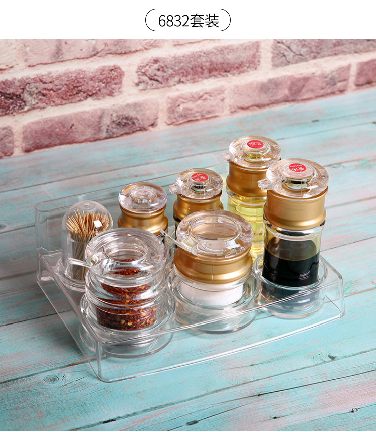 Acrylic Pepper Bottle Toothpick Bottle Restaurant Gourmet Powder Chicken Essence Spice Jar Spicy Toothpick Tin Factory Direct Sales