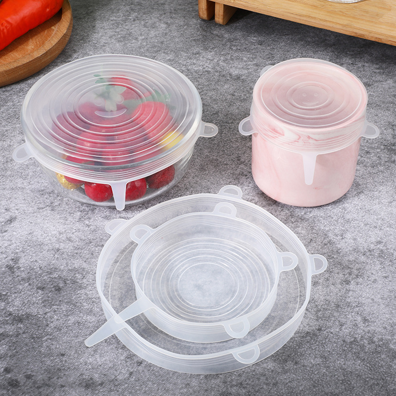 Sealed Stretch Bowl Cover Transparent Lid For Airtight Container Refrigerator Microwave Oven Sealed Plastic Wrap Multifunctional Silicone Cover