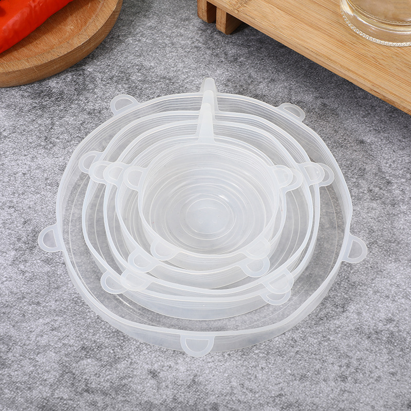 Sealed Stretch Bowl Cover Transparent Lid For Airtight Container Refrigerator Microwave Oven Sealed Plastic Wrap Multifunctional Silicone Cover