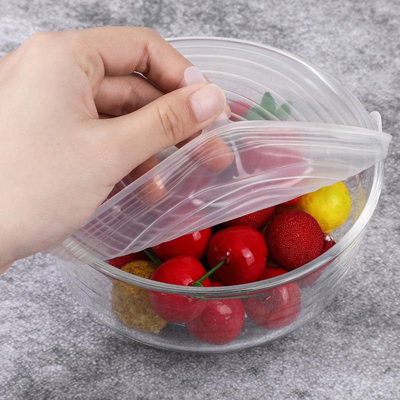 Sealed Stretch Bowl Cover Transparent Lid For Airtight Container Refrigerator Microwave Oven Sealed Plastic Wrap Multifunctional Silicone Cover