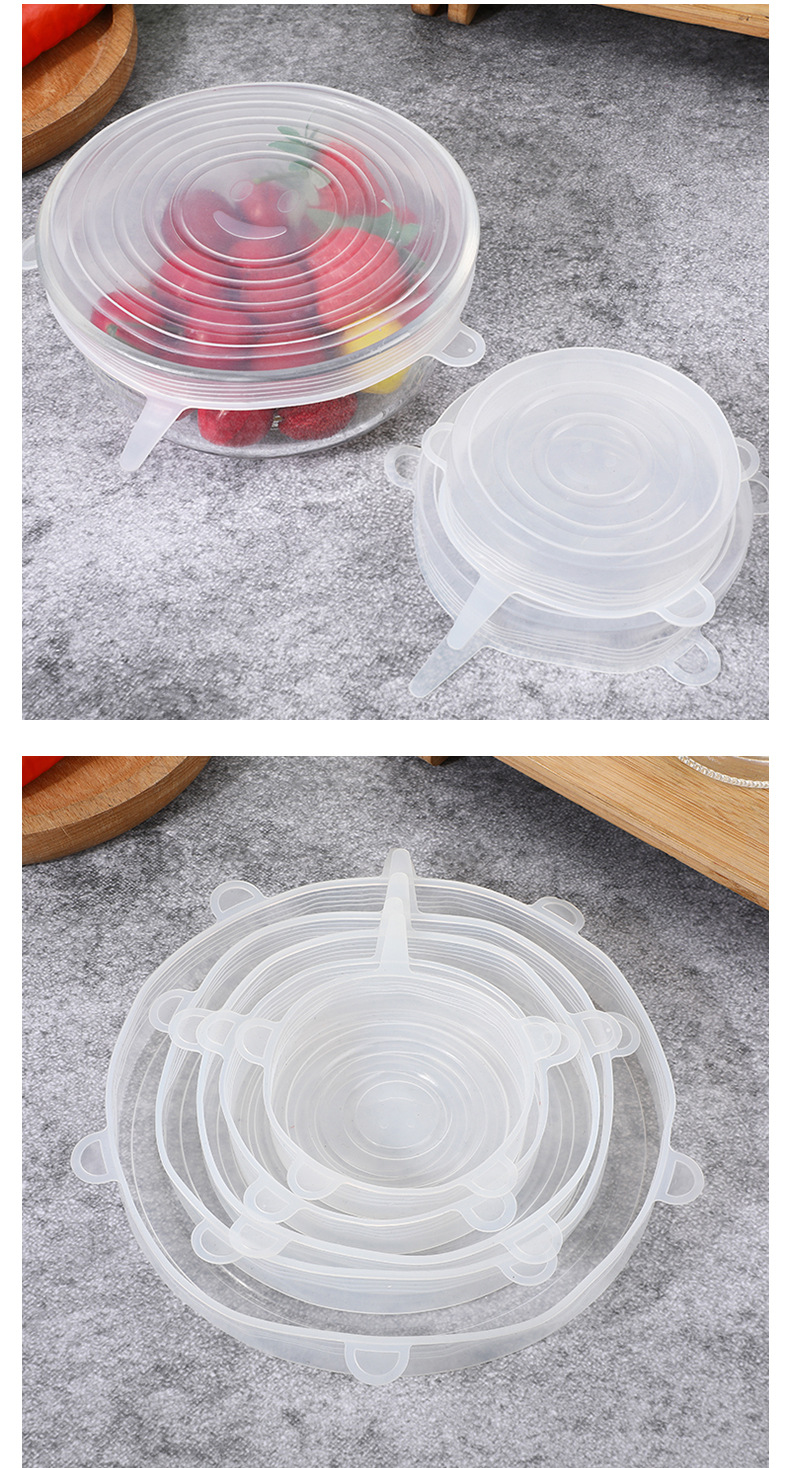 Sealed Stretch Bowl Cover Transparent Lid For Airtight Container Refrigerator Microwave Oven Sealed Plastic Wrap Multifunctional Silicone Cover