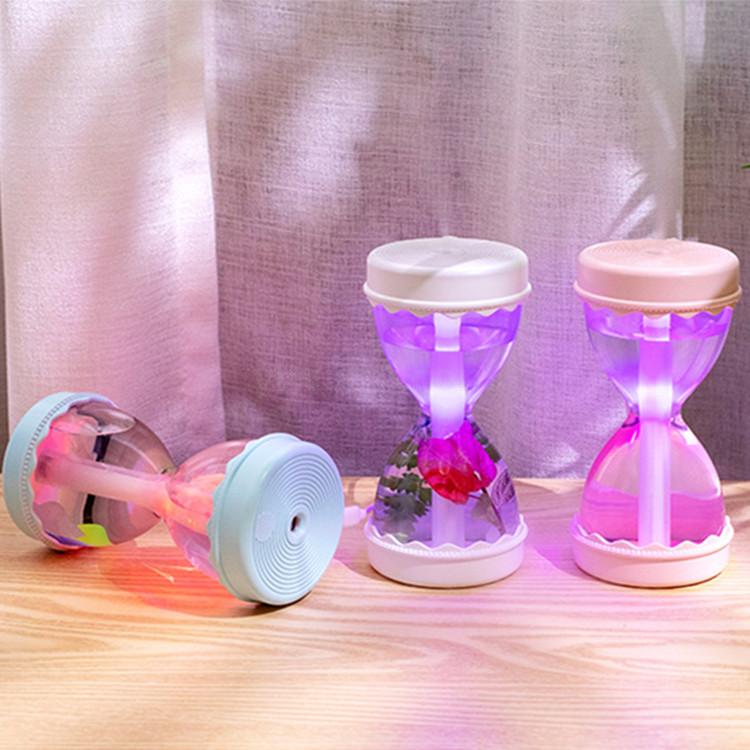 Amazon creative hourglass humidifier mini usb colorful night light home office car hourglass humidifier