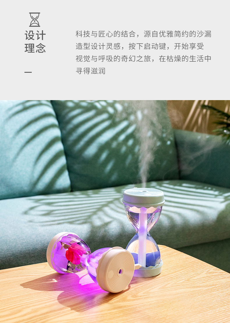 Amazon creative hourglass humidifier mini usb colorful night light home office car hourglass humidifier Amazon creative hourglass humidifier mini usb colorful night light home office car hourglass humidifier