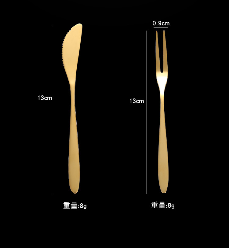 Manufacturer Stainless Steel Moon Cake Knife and Fork Two Teeth Fruit Fork Fruit Knife Dessert Small Fork Cake Pastry Fork Fruit Toothpick