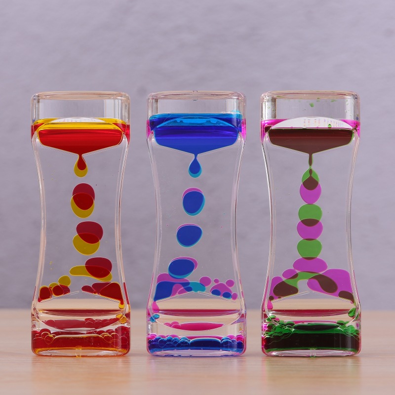 Creative Fashion New Two-Color Beautiful Waist Oil Leakage Dynamic Oil Drops Toy Hourglass Crafts Home Oil Leakage Ornaments Wholesale
