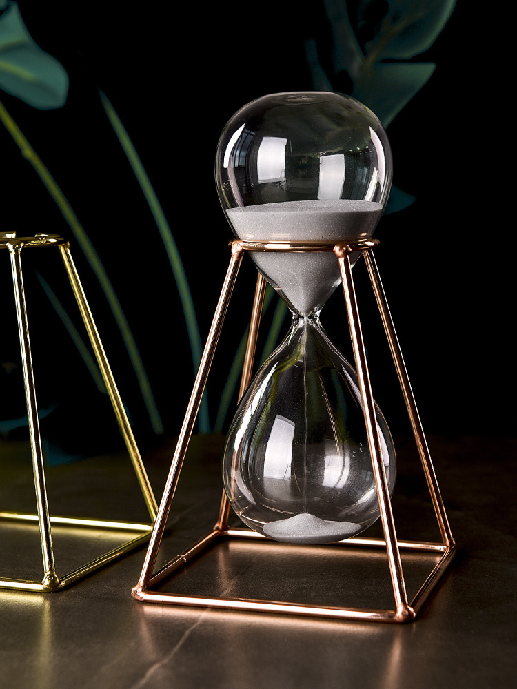 Factory Direct Sales Metal Sand Clock Timer 30 Minutes Nordic Style Decoration Timer Hourglass Creative Decoration