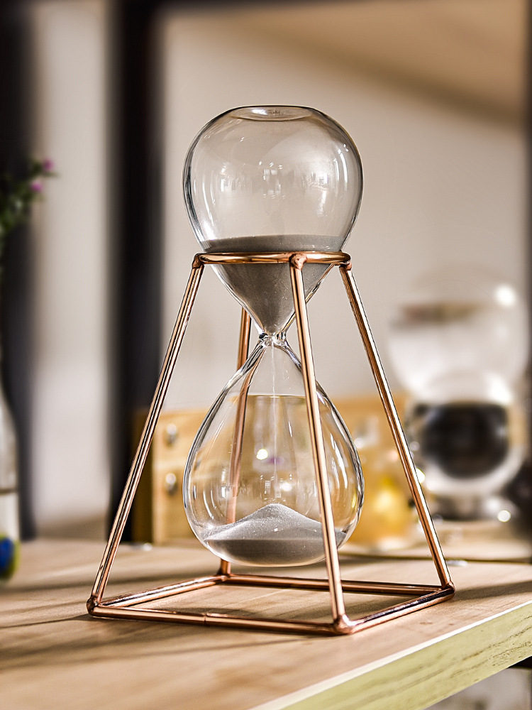 Factory Direct Sales Metal Sand Clock Timer 30 Minutes Nordic Style Decoration Timer Hourglass Creative Decoration