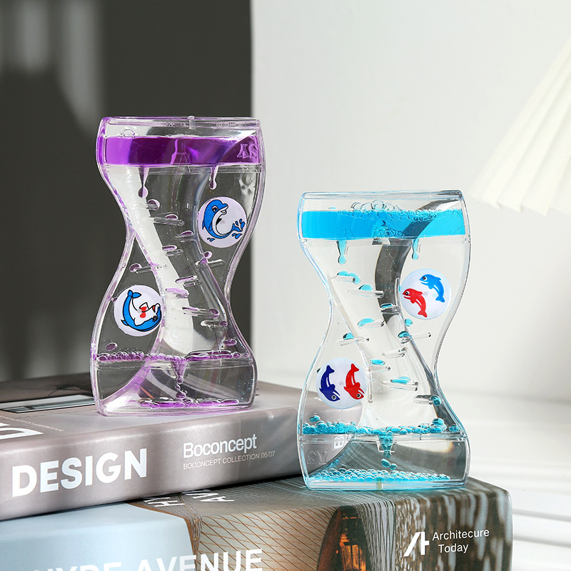 Oil Leakage Reducing Crystal Oil Drops Doppel Herz Acrylic Ornament Crafts Hourglass Student Gifts Children's Toys