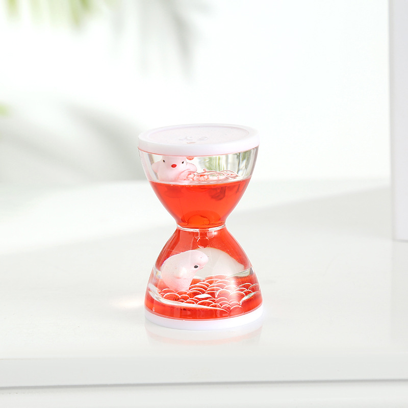 Leaping Carp Hourglass Crystal Pencil Case Multi-Color Office Decorations Creative Pencil Case Factory Wholesale