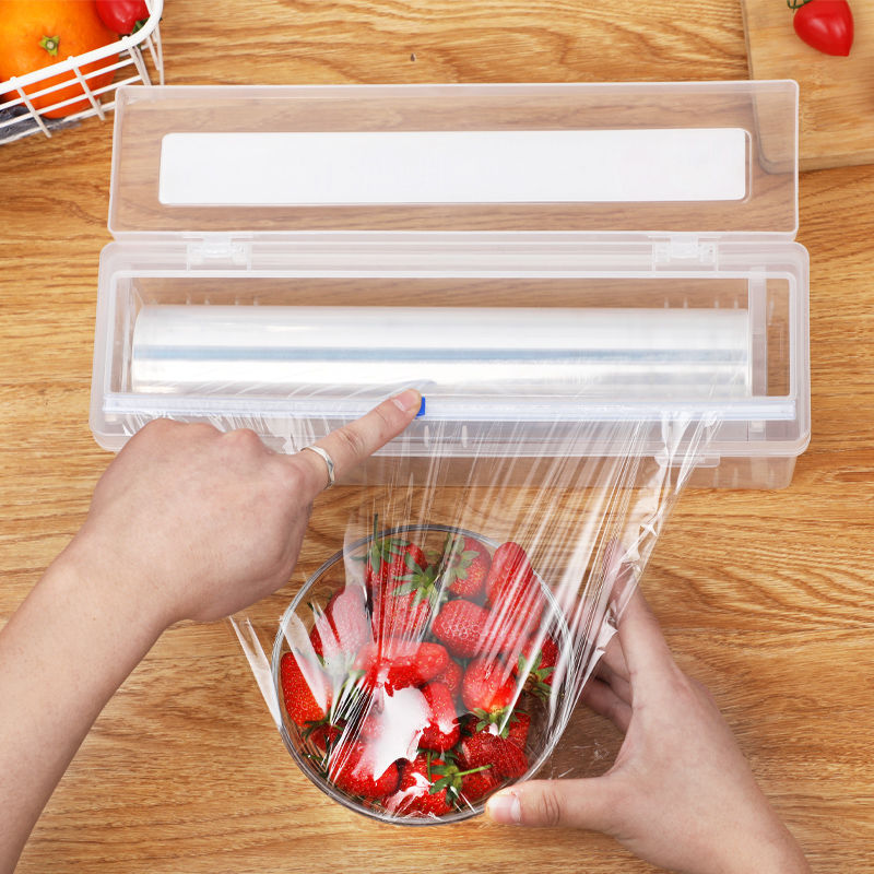 Wrap Cutter Adjustable Cutting Box Slip Knife Large Roll Household Food Grade Kitchen Fruit and Vegetable Packaging