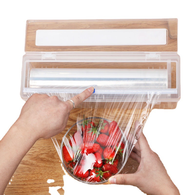 Wrap Cutter Adjustable Cutting Box Slip Knife Large Roll Household Food Grade Kitchen Fruit and Vegetable Packaging