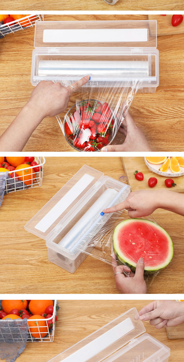 Wrap Cutter Adjustable Cutting Box Slip Knife Large Roll Household Food Grade Kitchen Fruit and Vegetable Packaging Wrap Cutter Adjustable Cutting Box Slip Knife Large Roll Household Food Grade Kitchen Fruit and Vegetable Packaging