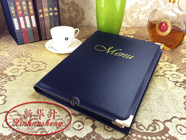 Upscale restaurant A4 leather cover the table menu menu menu folder folder price order