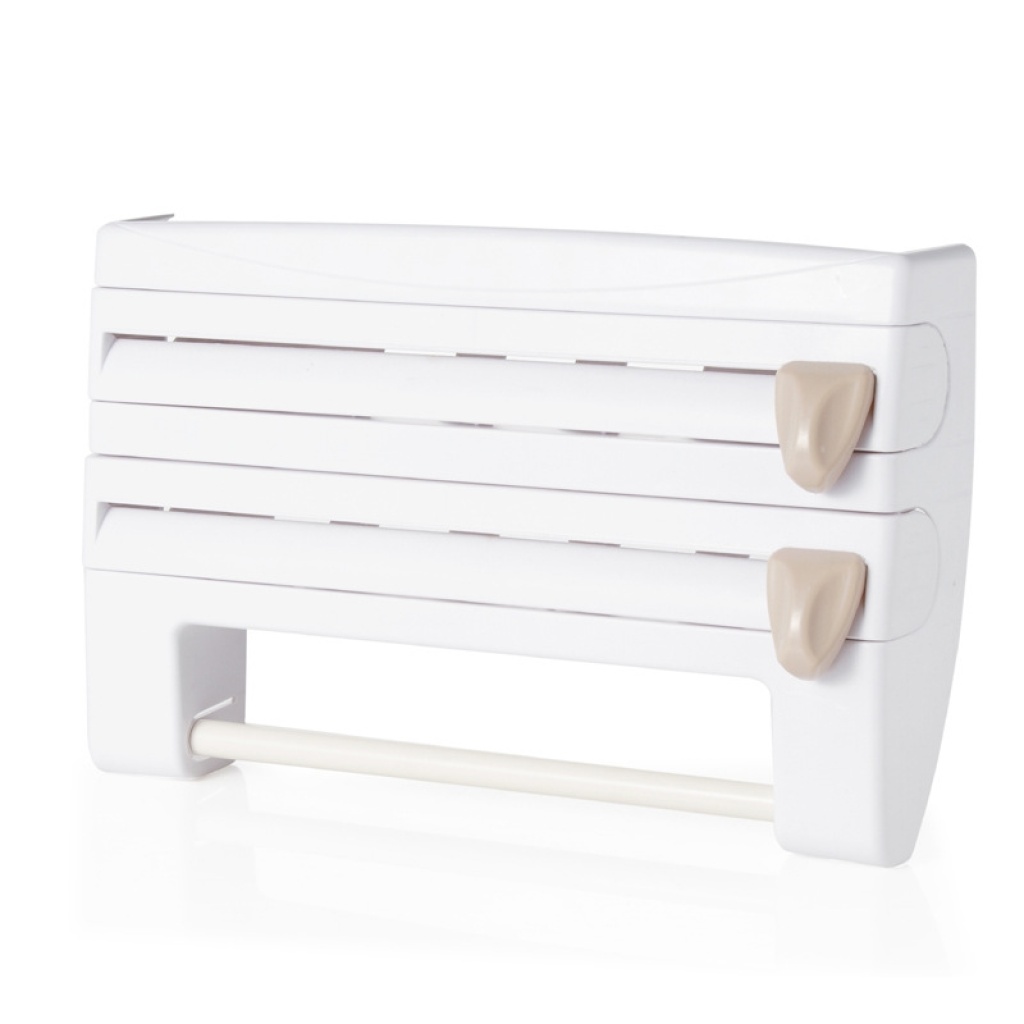 Kitchen Plastic Wrap Storage Rack with Cutter Foil Paper Multifunctional Storage Rack Tissue Rack Towel Rack Kitchen Plastic Wrap Storage Rack with Cutter Foil Paper Multifunctional Storage Rack Tissue Rack Towel Rack