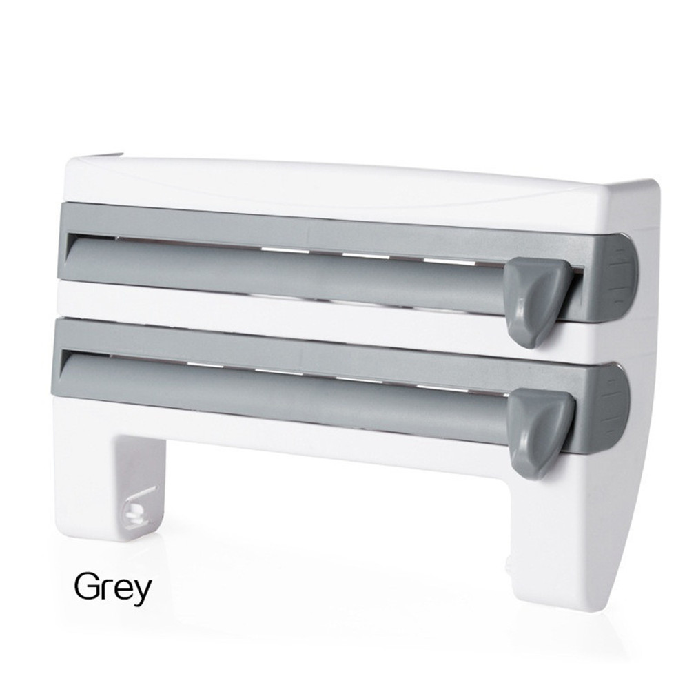 Kitchen Plastic Wrap Storage Rack with Cutter Aluminum Foil Barbecue Paper Storage Rack Tissue Rack Towel Storage Storage Rack