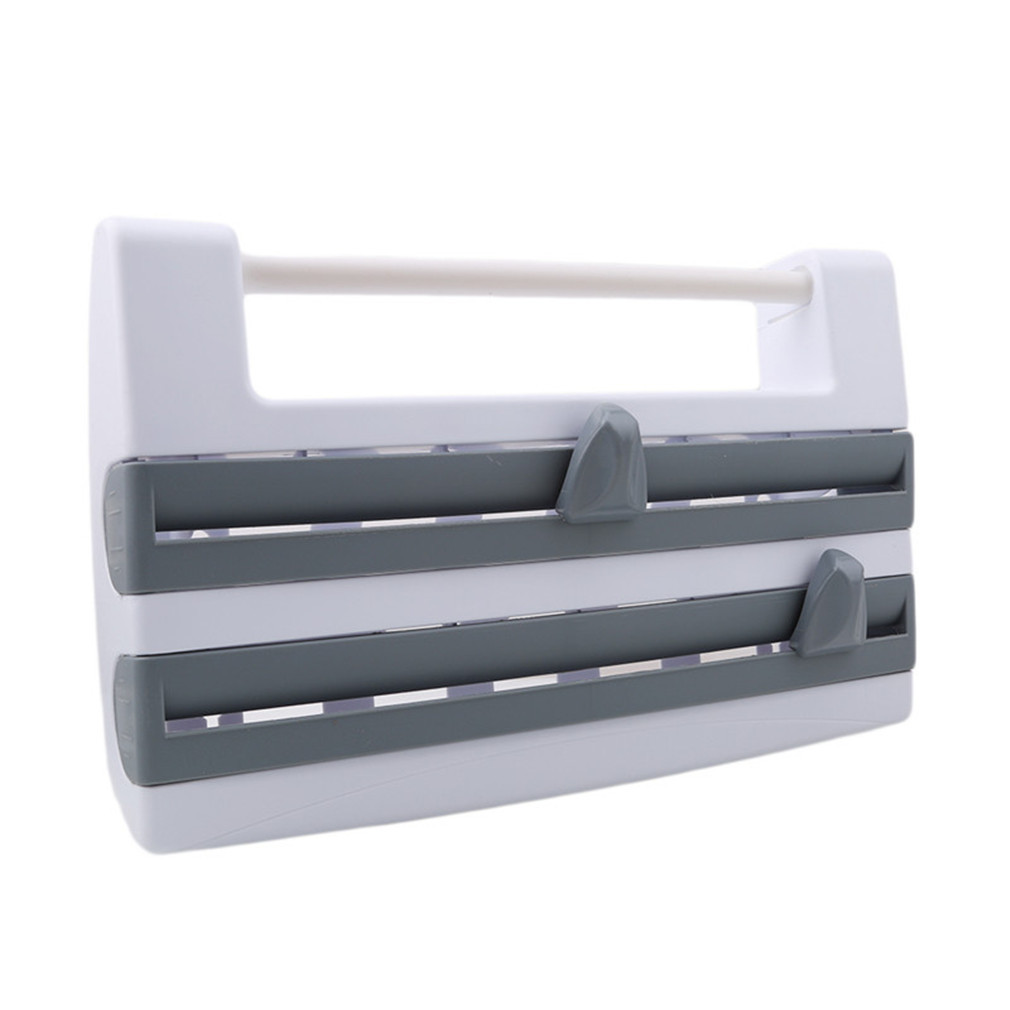 Kitchen Plastic Wrap Storage Rack with Cutter Aluminum Foil Barbecue Paper Storage Rack Tissue Rack Towel Storage Storage Rack