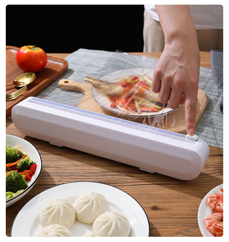 Suction Cup Plastic Wrap Cutter Household Splitter Adjustable Storage Cutting Box Creative Kitchen Utensils Tools Suction Cup Plastic Wrap Cutter Household Splitter Adjustable Storage Cutting Box Creative Kitchen Utensils Tools