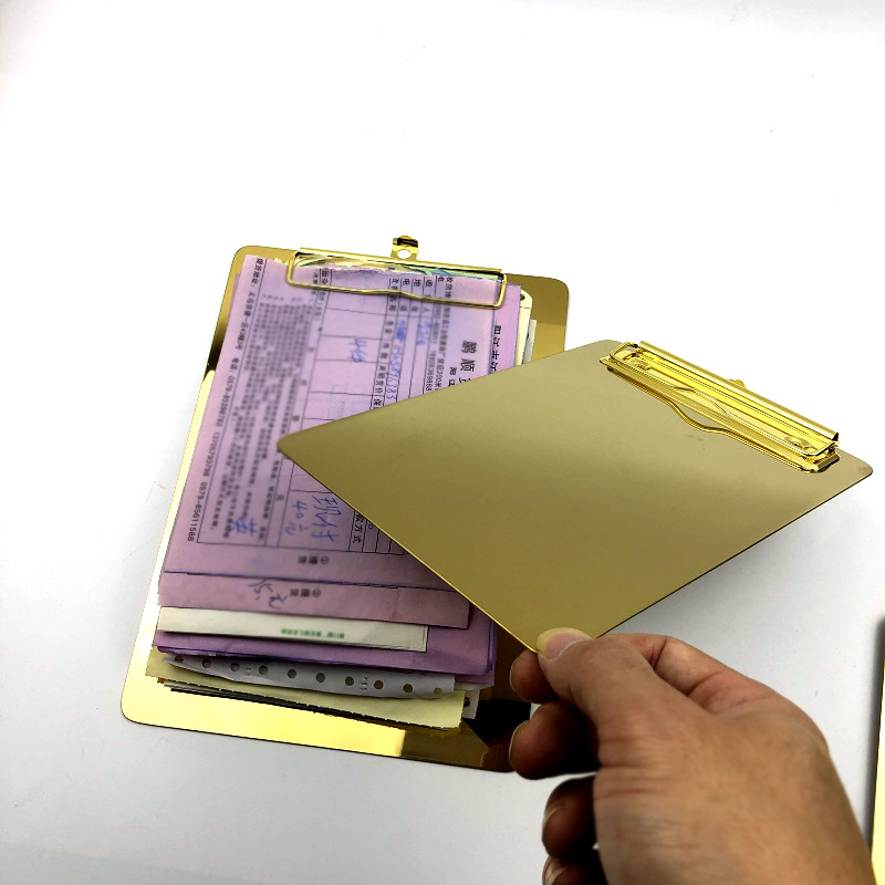 Nordic Clipboard Gold Stainless Steel Folder Ins Point Menu Holder Metal Multifunctional A4 Plate Holder