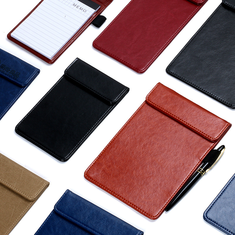 A4 Leather File Folder Writing Pad Signature Hotel Conference Writing Clip Writing Board Menu Clip Board Clip Customization