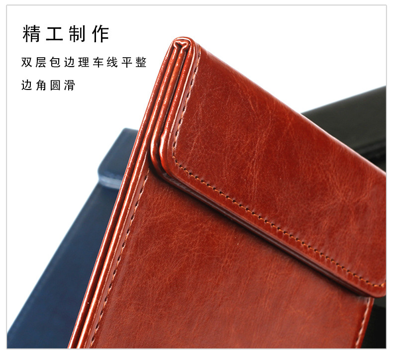 A4 Leather File Folder Writing Pad Signature Hotel Conference Writing Clip Writing Board Menu Clip Board Clip Customization