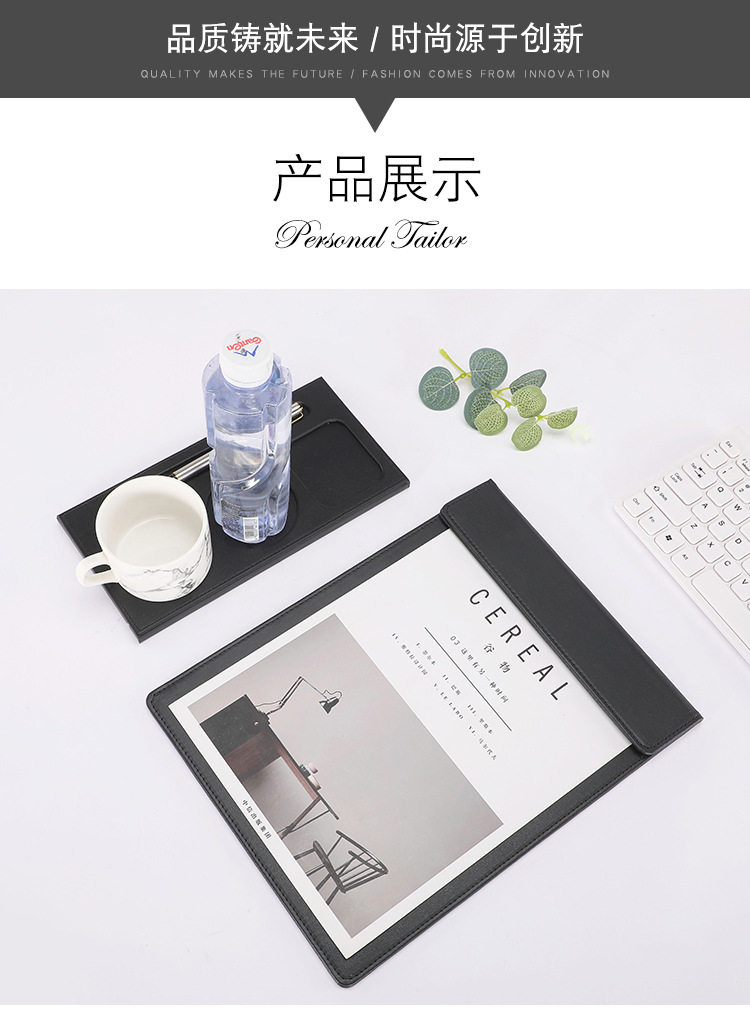 Wholesale Hotel A4 Conference Mat Clip Cup Saucer Coasters Suits Leather Contract Tablet Clip Customized Magnetic Menu Holder