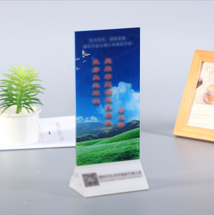 Acrylic Place Card Organic Glass Display Card Advertising Promotional Board Desktop Price Tag Standee Menu Promotional Board