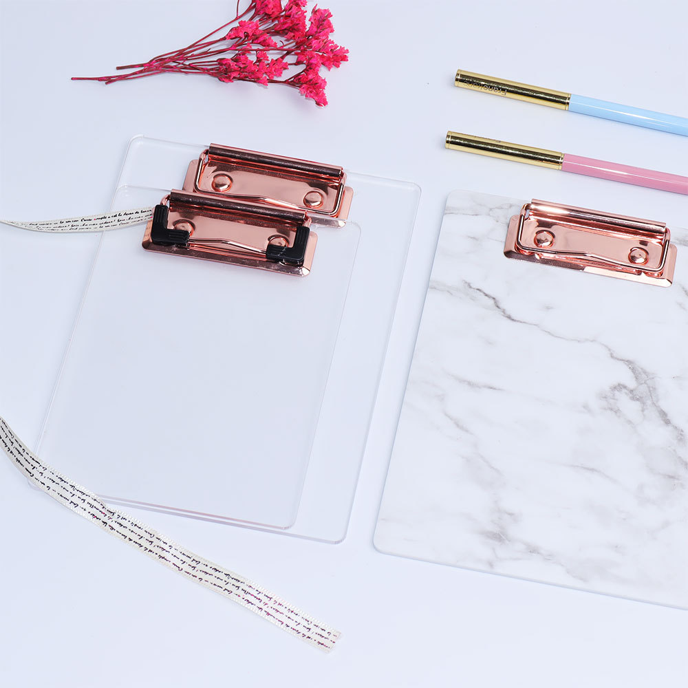 Customized Acrylic Tablet Folder Marble Plywood Writing Pad Menu Board Acrylic Plate Holder A5a6