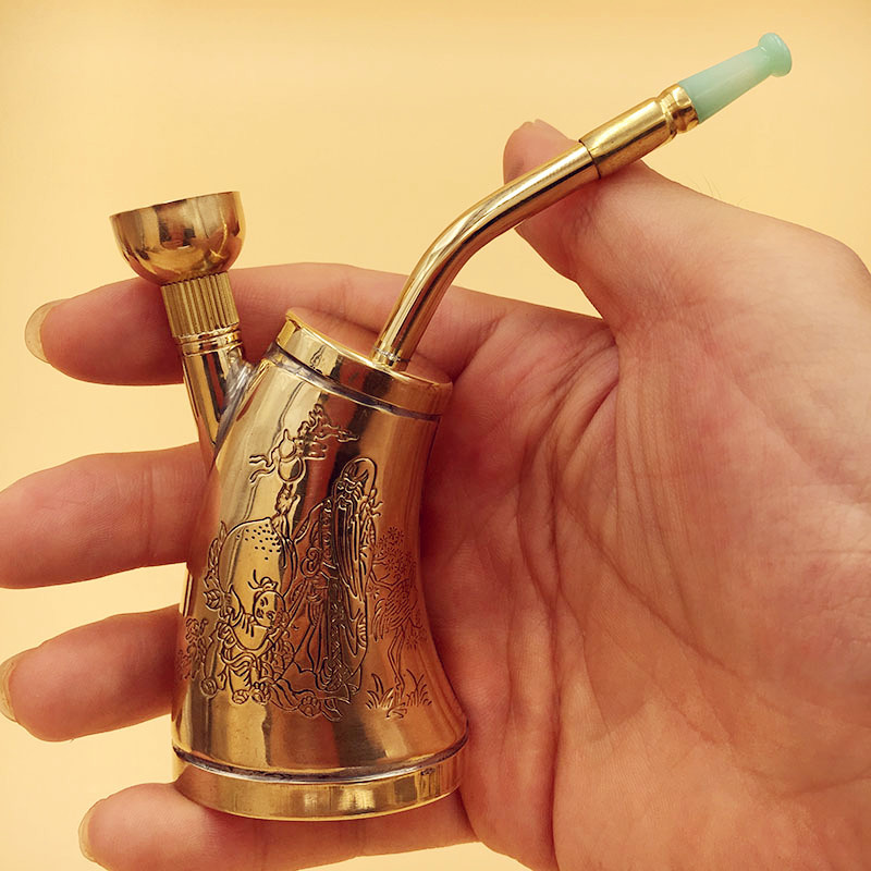 Brass Portable Dual-Purpose Hookah Pure Copper Pipe Filter Hoyah Dual-Purpose Men&#039;s Cigarette Holder for Dad