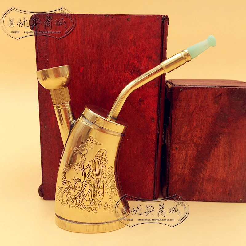 Brass Portable Dual-Purpose Hookah Pure Copper Pipe Filter Hoyah Dual-Purpose Men's Cigarette Holder for Dad