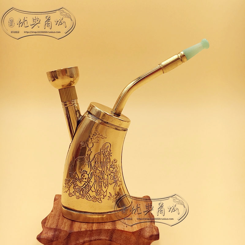 Brass Portable Dual-Purpose Hookah Pure Copper Pipe Filter Hoyah Dual-Purpose Men's Cigarette Holder for Dad
