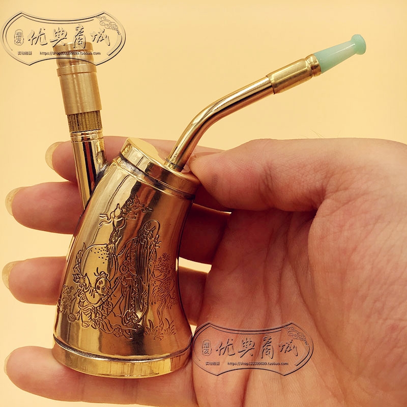 Brass Portable Dual-Purpose Hookah Pure Copper Pipe Filter Hoyah Dual-Purpose Men's Cigarette Holder for Dad