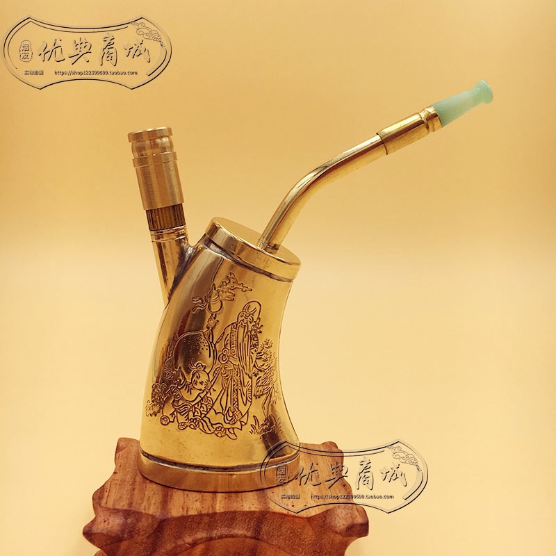 Brass Portable Dual-Purpose Hookah Pure Copper Pipe Filter Hoyah Dual-Purpose Men's Cigarette Holder for Dad