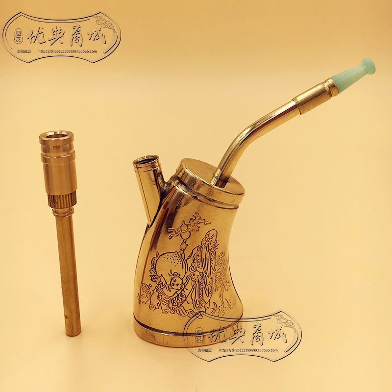Brass Portable Dual-Purpose Hookah Pure Copper Pipe Filter Hoyah Dual-Purpose Men's Cigarette Holder for Dad