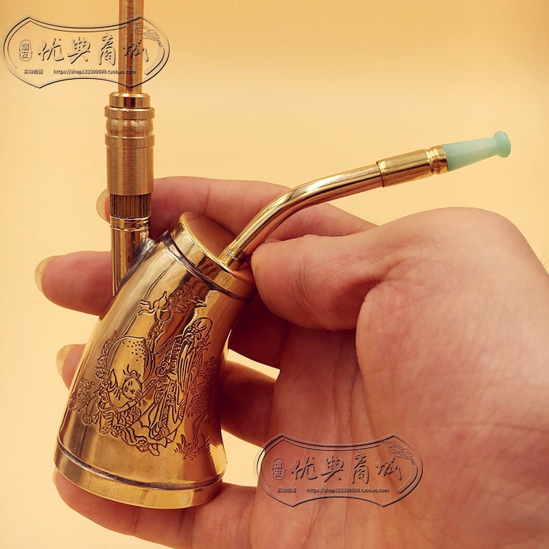 Brass Portable Dual-Purpose Hookah Pure Copper Pipe Filter Hoyah Dual-Purpose Men's Cigarette Holder for Dad