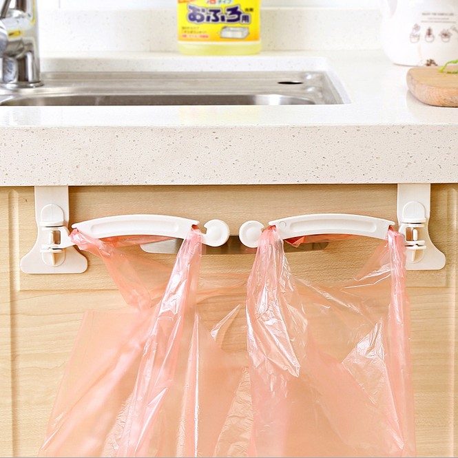 Korean creative cabinet plastic bag hook garbage bag rack rack bag kitchen garbage bag rack