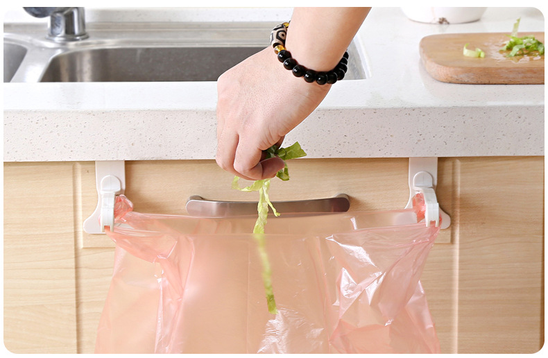 Korean creative cabinet plastic bag hook garbage bag rack rack bag kitchen garbage bag rack Korean creative cabinet plastic bag hook garbage bag rack rack bag kitchen garbage bag rack