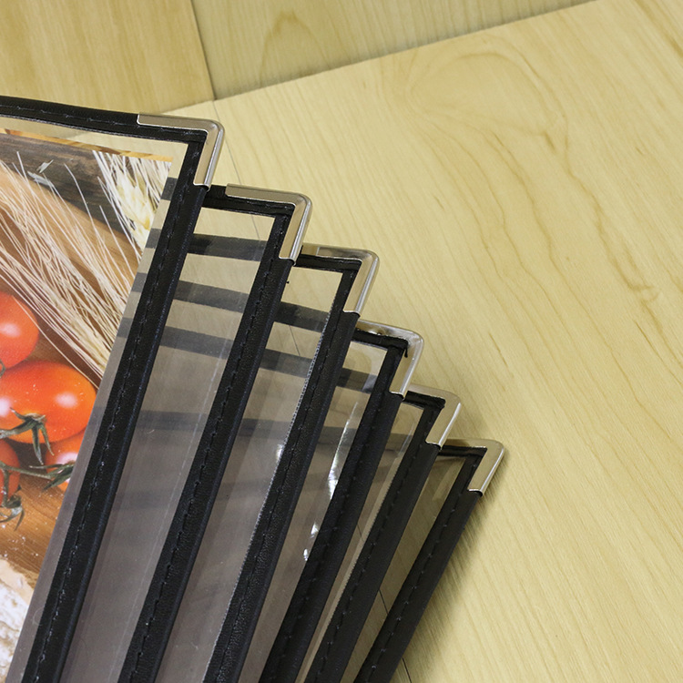 Western-Style Recipe Book Menu Clip Transparent PVC Recipe Book A4 Price Book Menu