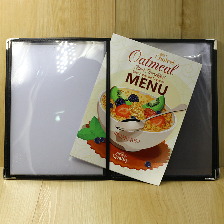 Western-Style Recipe Book Menu Clip Transparent PVC Recipe Book A4 Price Book Menu
